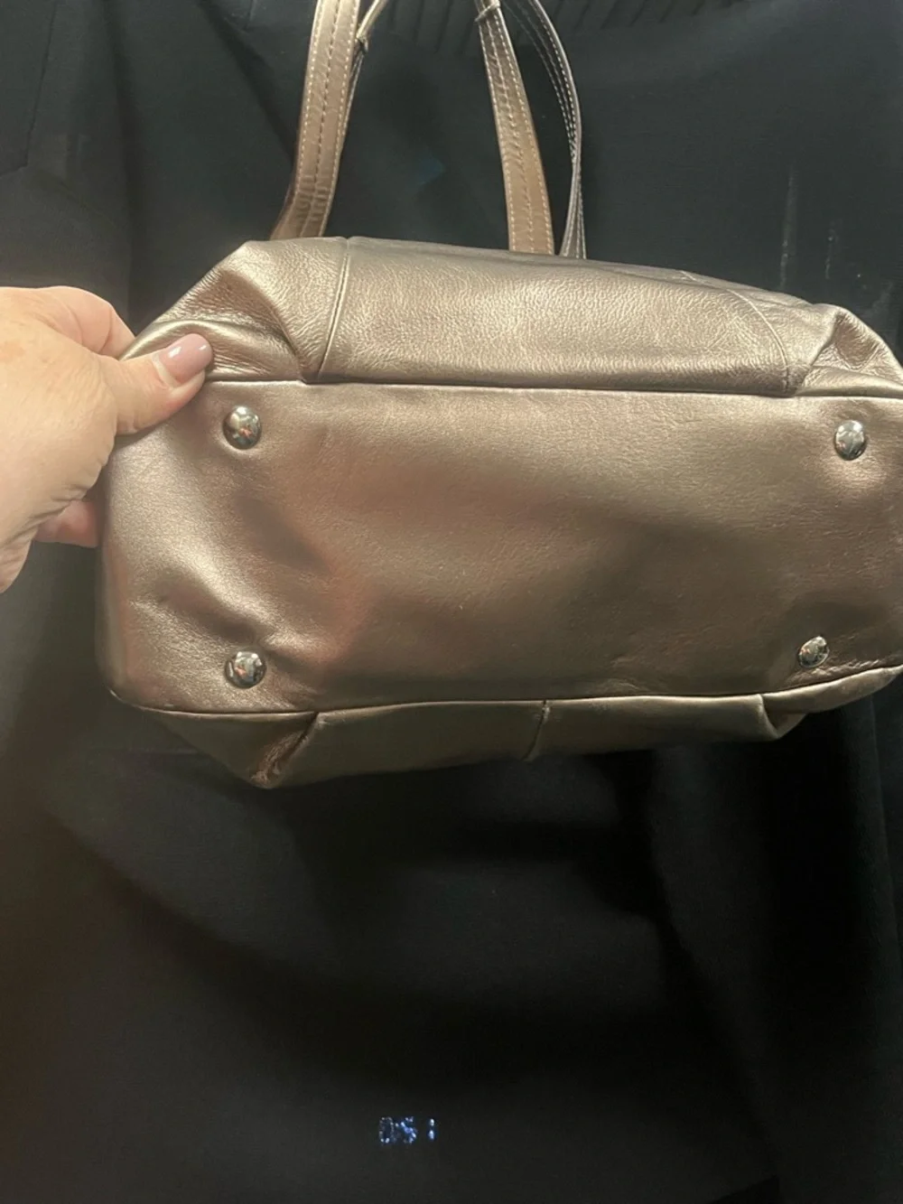 Coach Metallic Rose Gold Leather Tote - Picture 5 of 5
